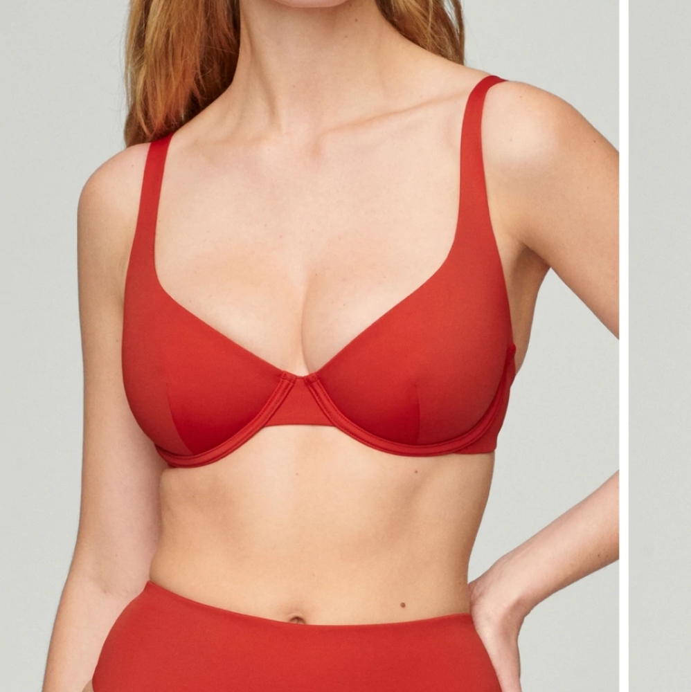 34DDD "Scoop" bikini top by Cuup in Lava